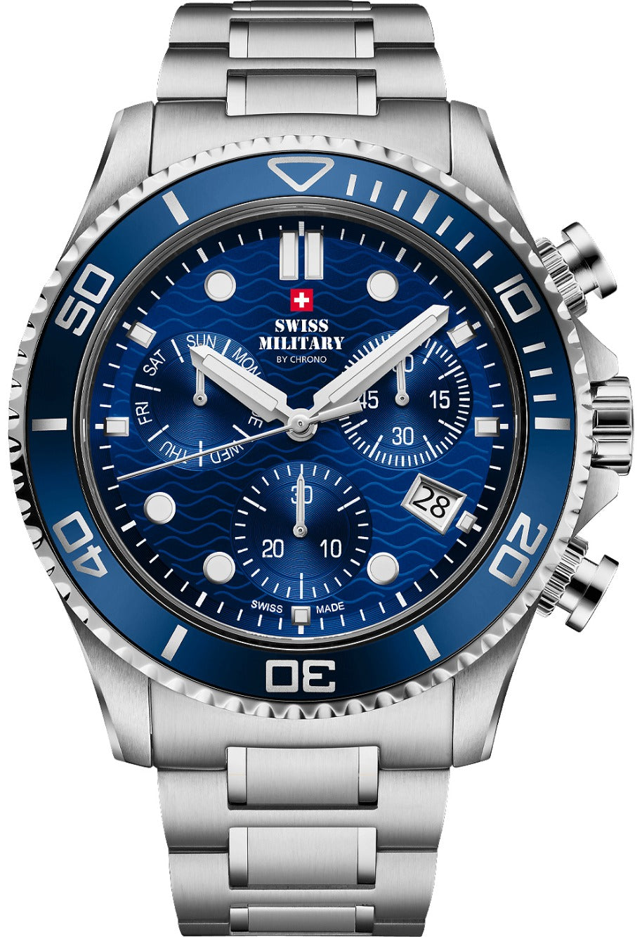 Swiss Military SM34101.02 vyriškas laikrodis Military XL Chronograph 46mm 10ATM