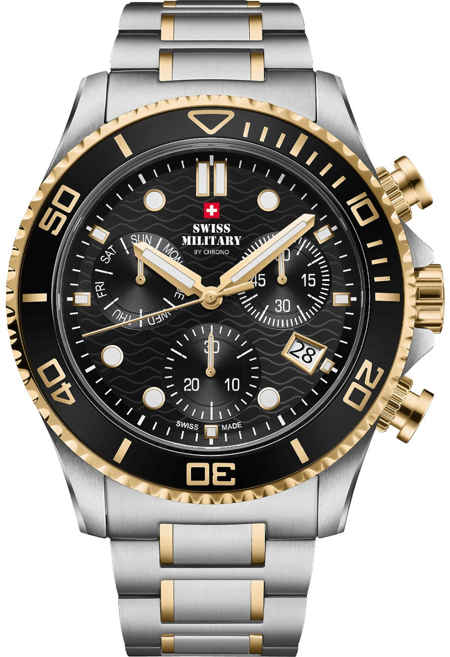 Swiss Military SM34101.03 vyriškas laikrodis Military XL Chronograph 46mm 10ATM