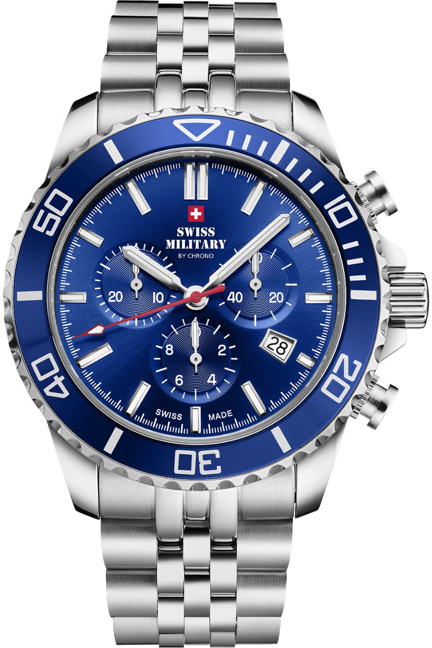 Swiss Military SM34103.02 vyriškas laikrodis Sport Chronograph 43mm 10ATM