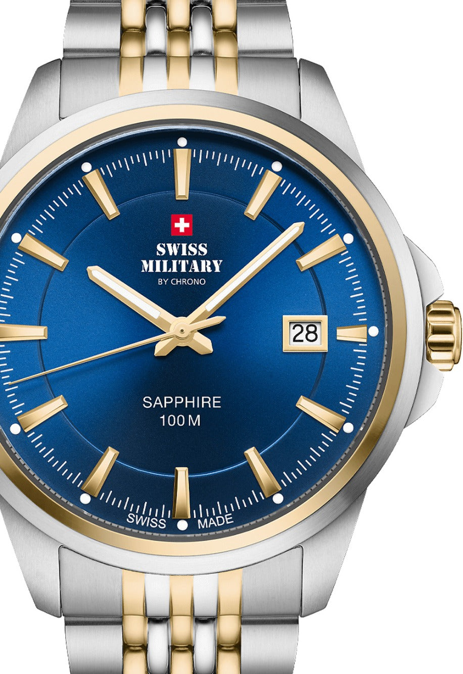 Swiss Military SM34104.05 vyriškas laikrodis Classic Sapphire Glas 40mm 10ATM