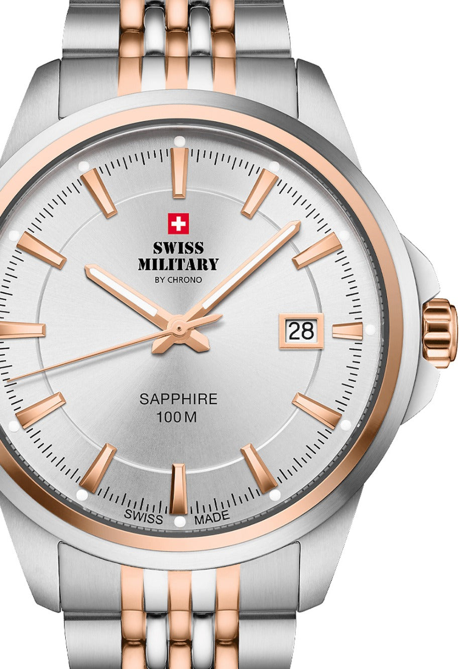 Swiss Military SM34104.07 vyriškas laikrodis Classic Sapphire Glas 40mm 10ATM