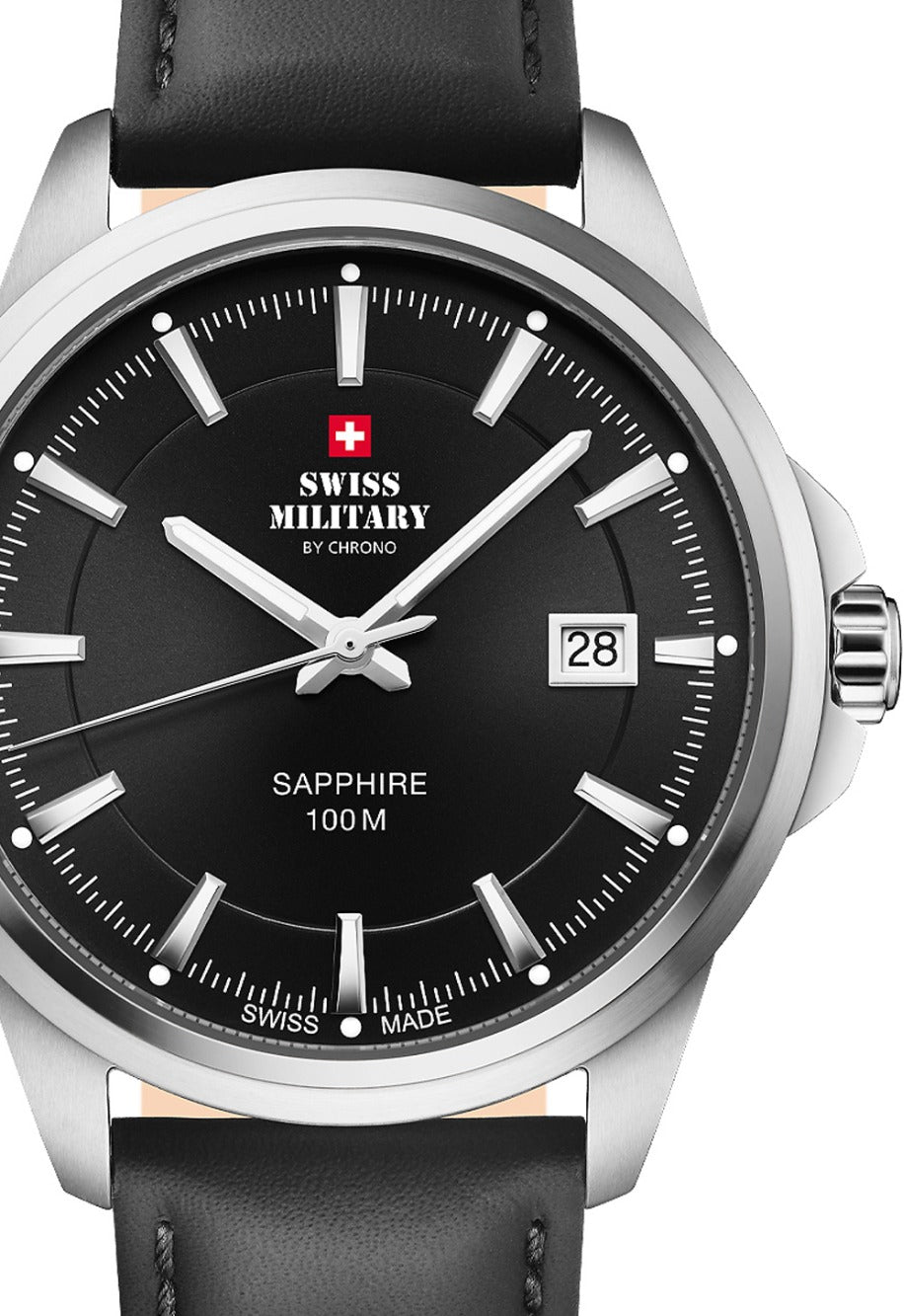 Swiss Military SM34104.08 vyriškas laikrodis Classic Sapphire Glas 40mm 10ATM