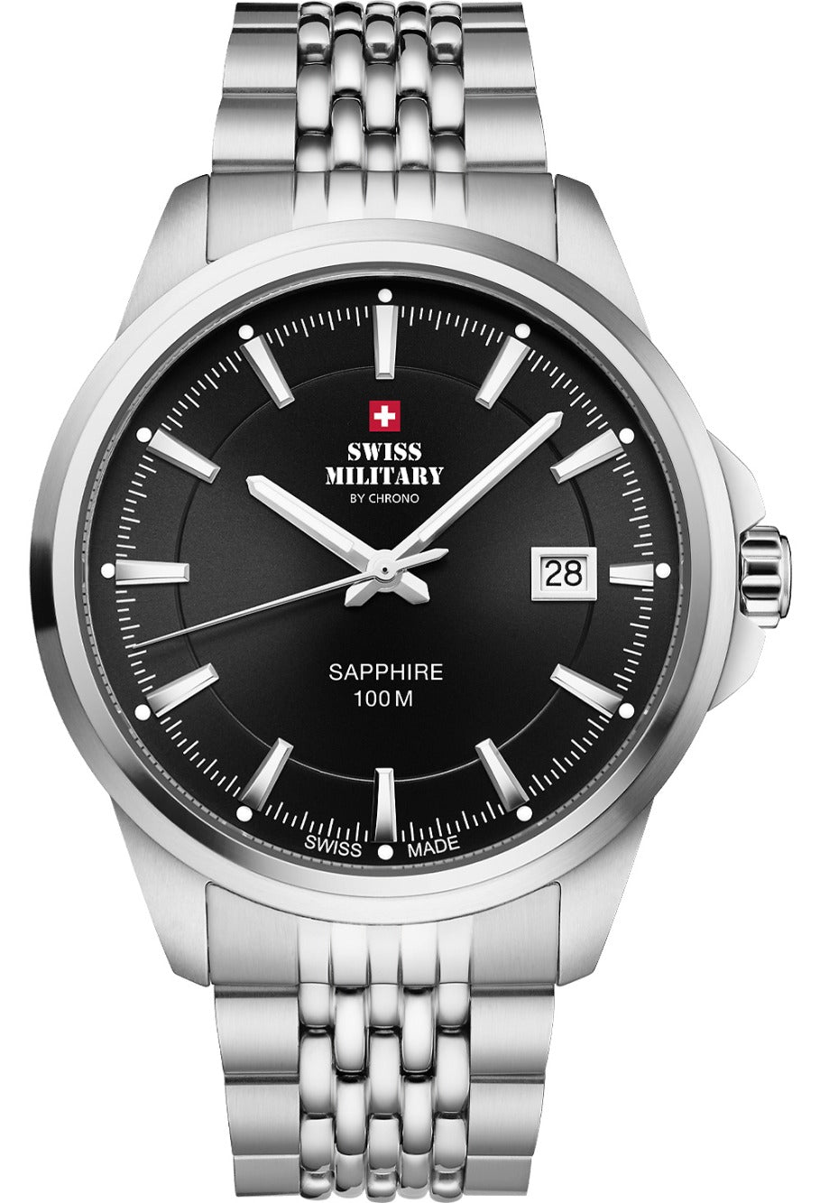 Swiss Military SM34104.01 vyriškas laikrodis Classic Sapphire Glas 40mm 10ATM