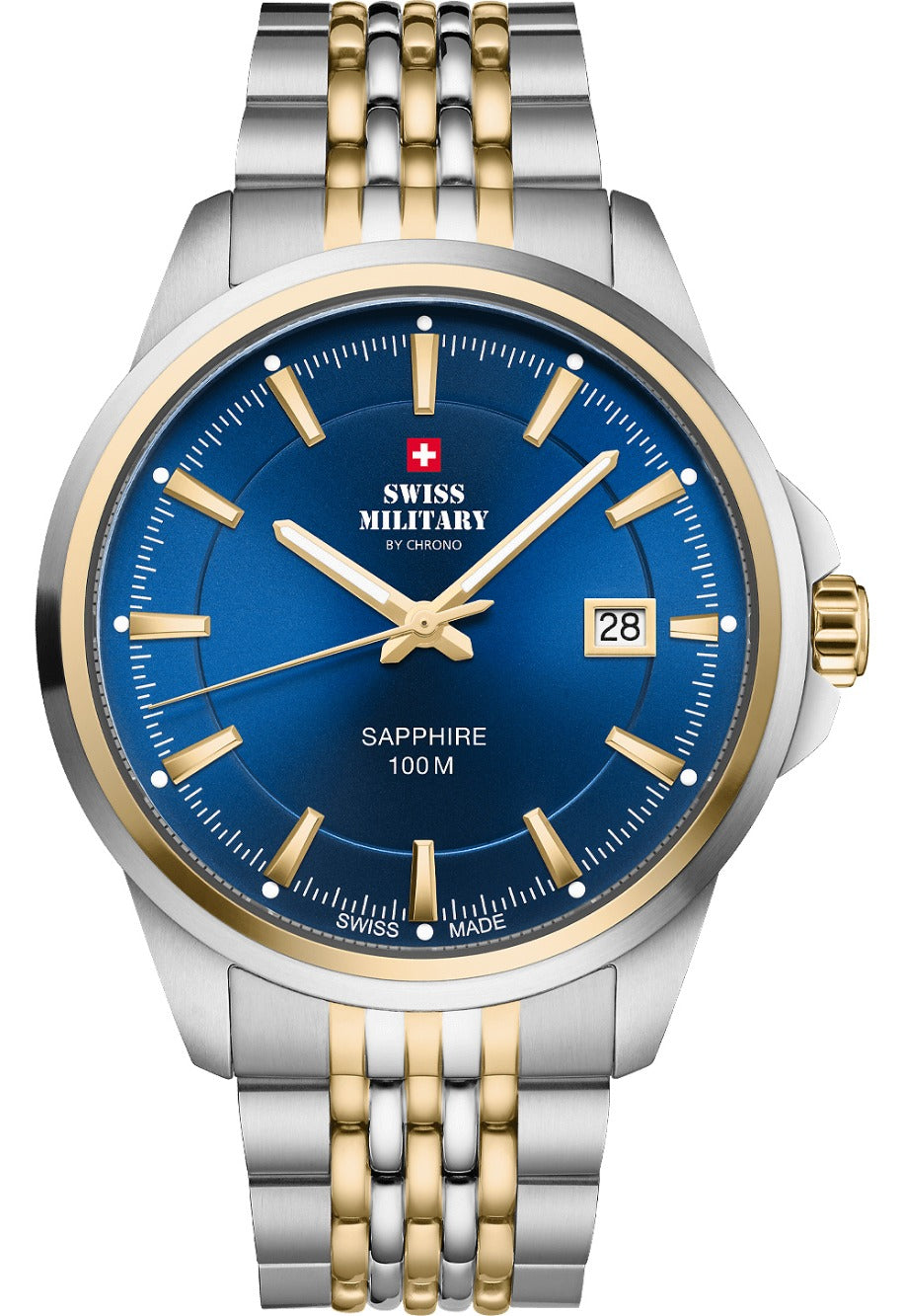Swiss Military SM34104.05 vyriškas laikrodis Classic Sapphire Glas 40mm 10ATM