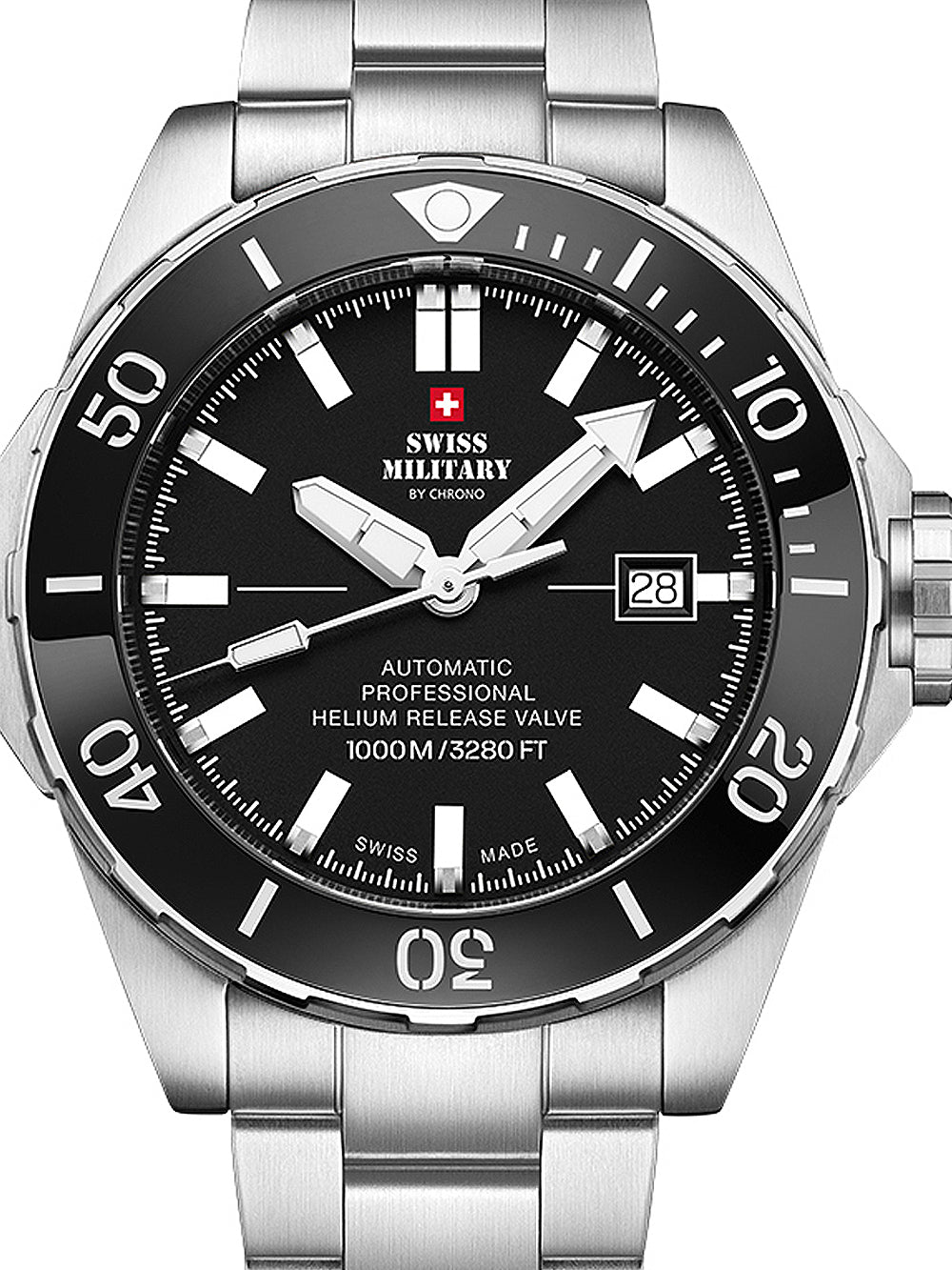 Swiss Military SMA34092.01 Automatic Diver vyriškas laikrodis 45mm 100ATM