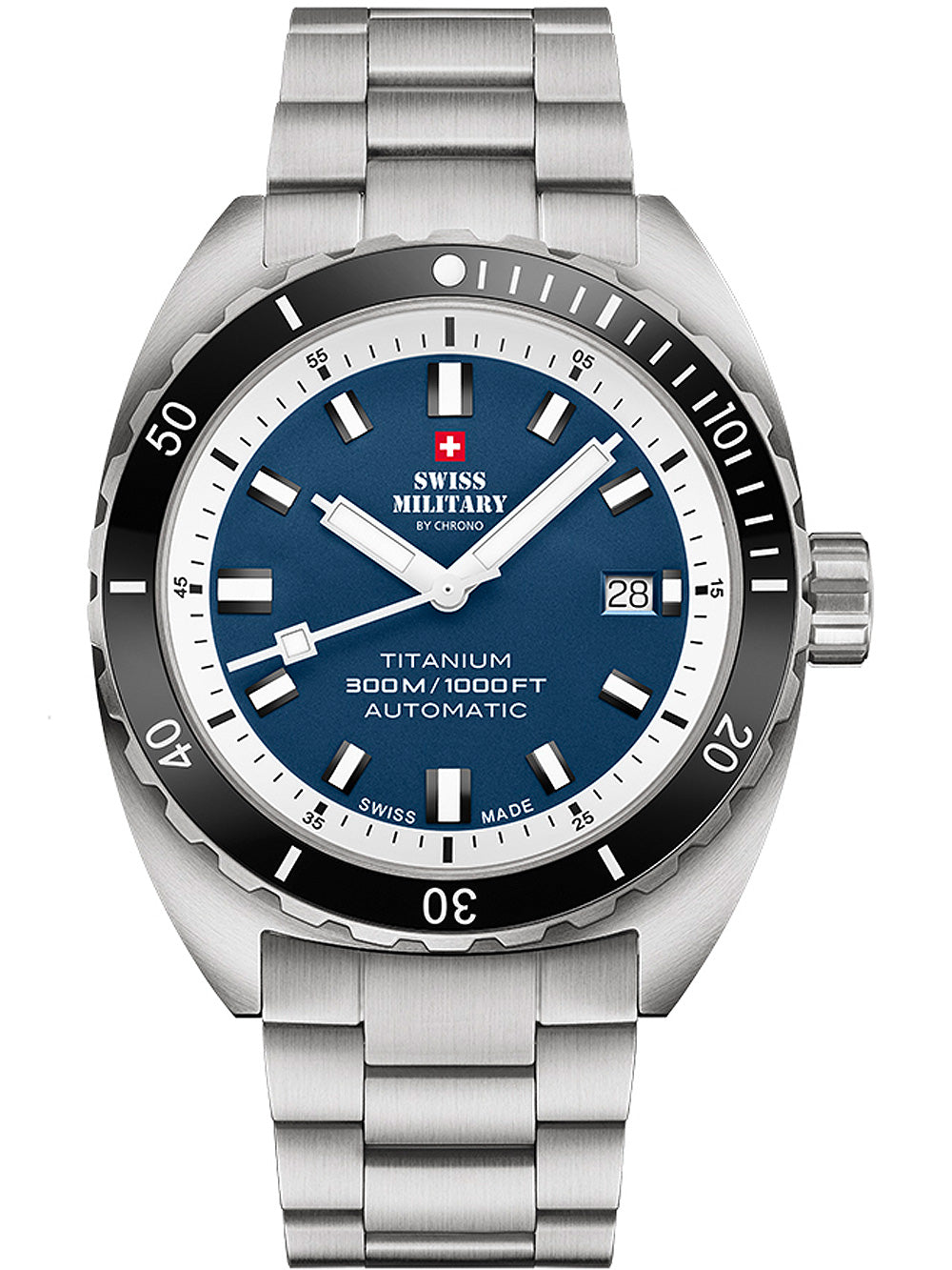 Swiss Military SMA34100.03 Diver Titanium Automatic vyriškas laikrodis 42mm 30ATM