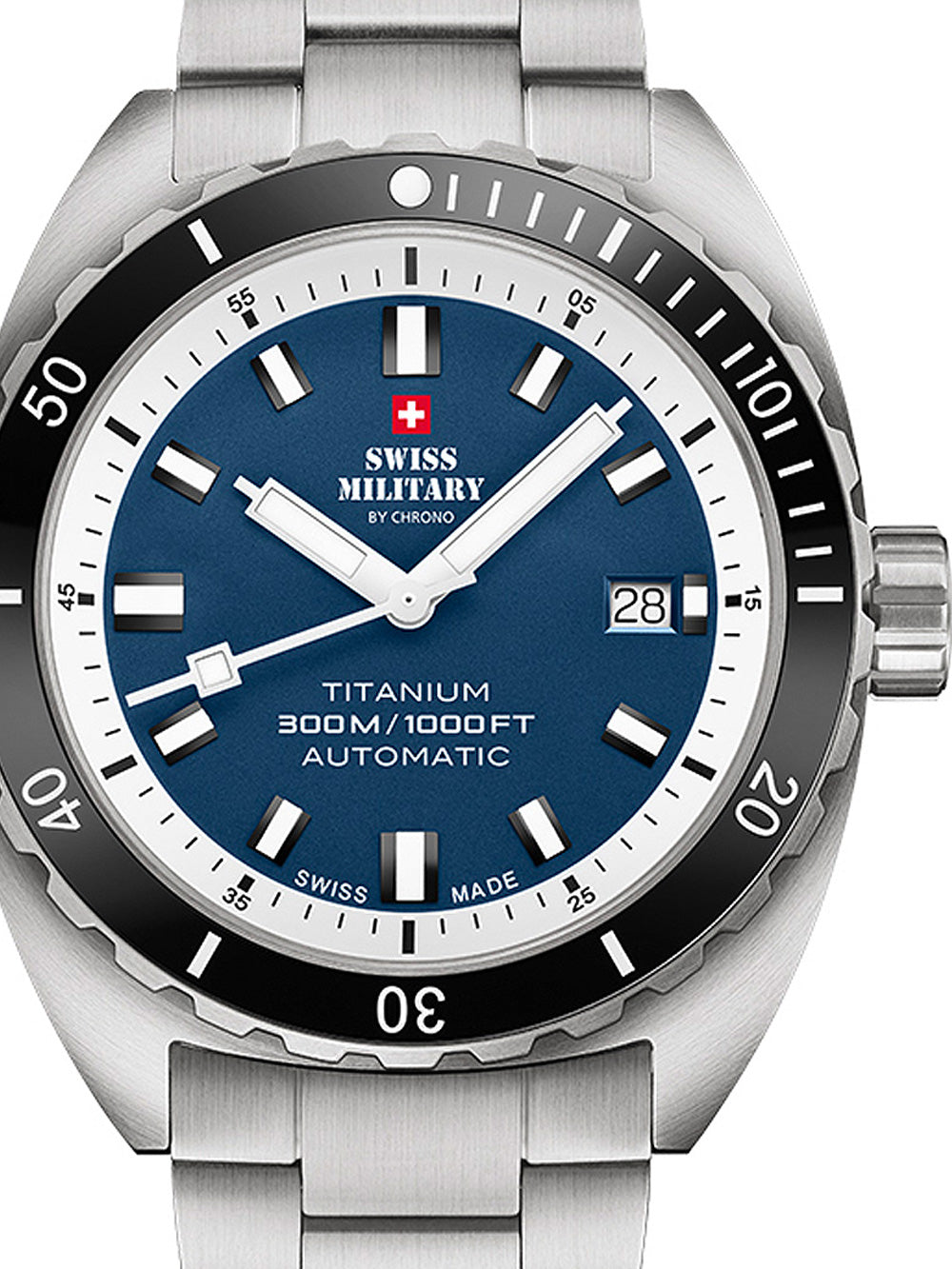 Swiss Military SMA34100.03 Diver Titanium Automatic vyriškas laikrodis 42mm 30ATM