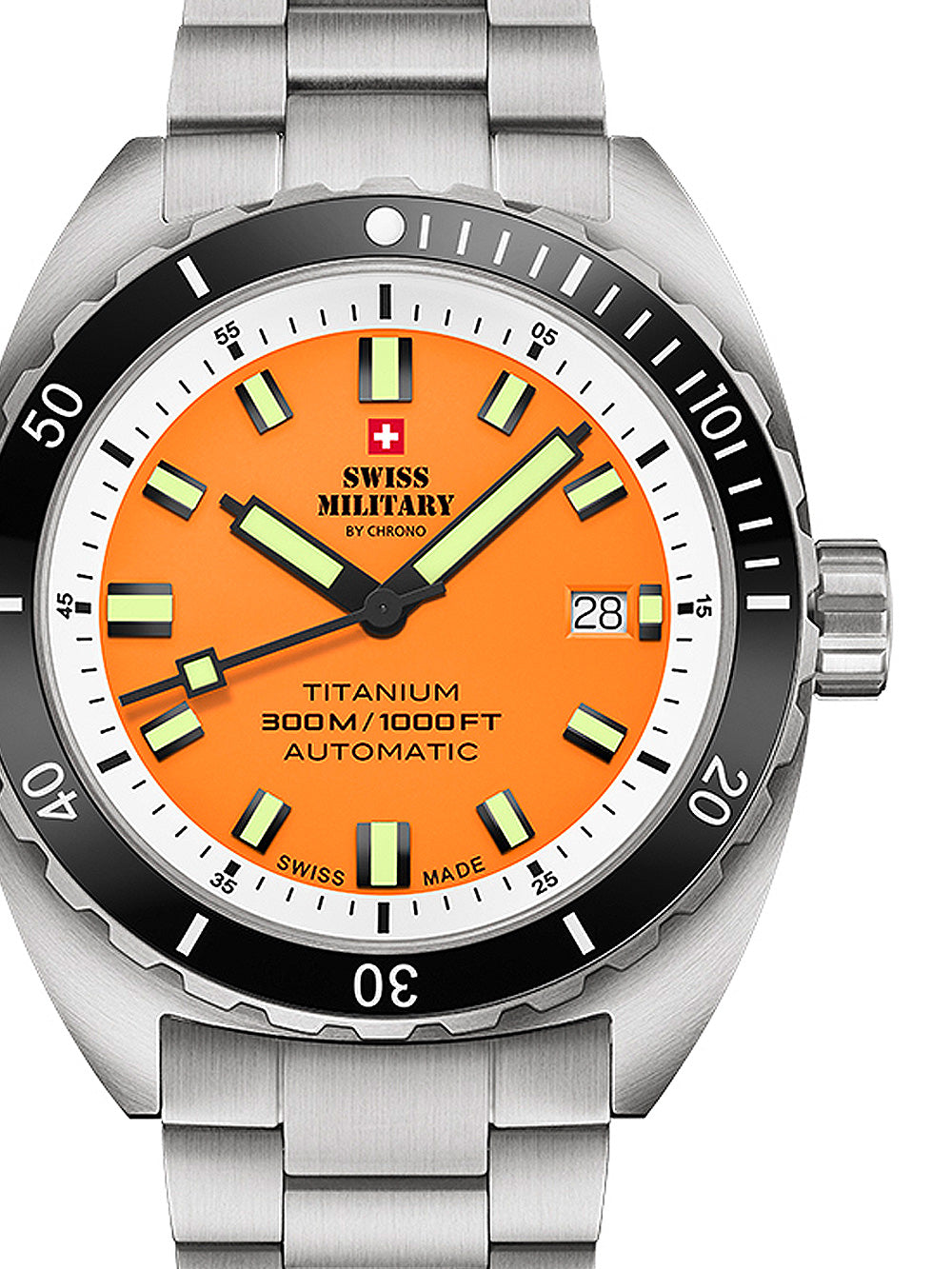 Swiss Military SMA34100.04 Diver Titanium Automatic vyriškas laikrodis 42mm 30ATM