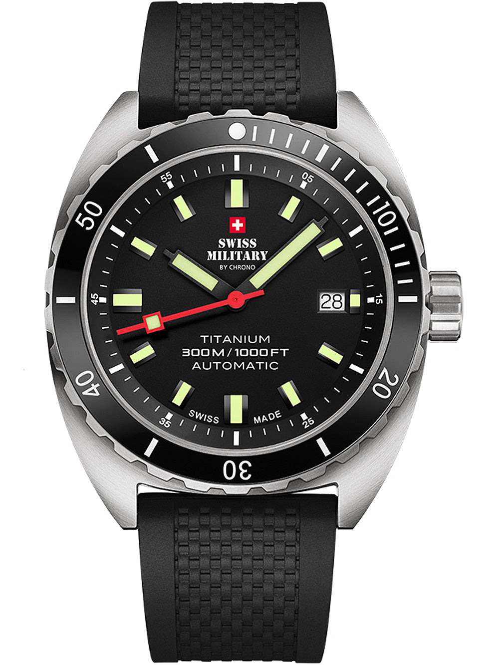 Swiss Military SMA34100.06 Diver Titanium Automatic vyriškas laikrodis 42mm 30ATM