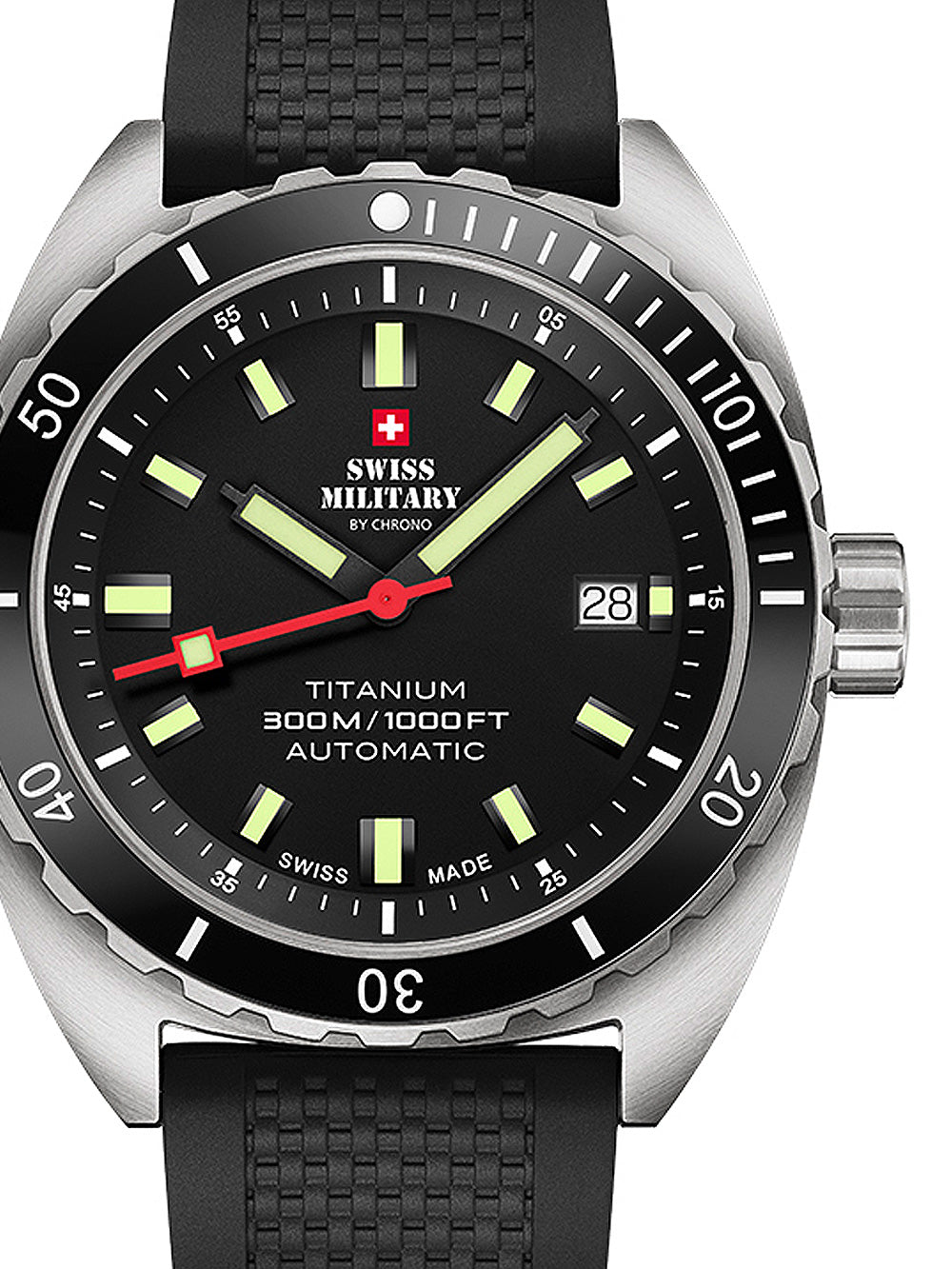Swiss Military SMA34100.06 Diver Titanium Automatic vyriškas laikrodis 42mm 30ATM