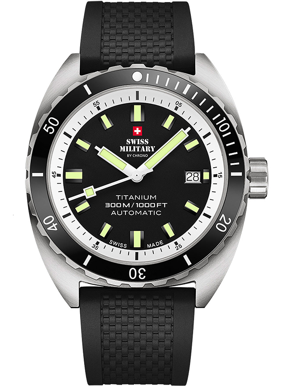 Swiss Military SMA34100.07 Diver Titanium Automatic vyriškas laikrodis 42mm 30ATM