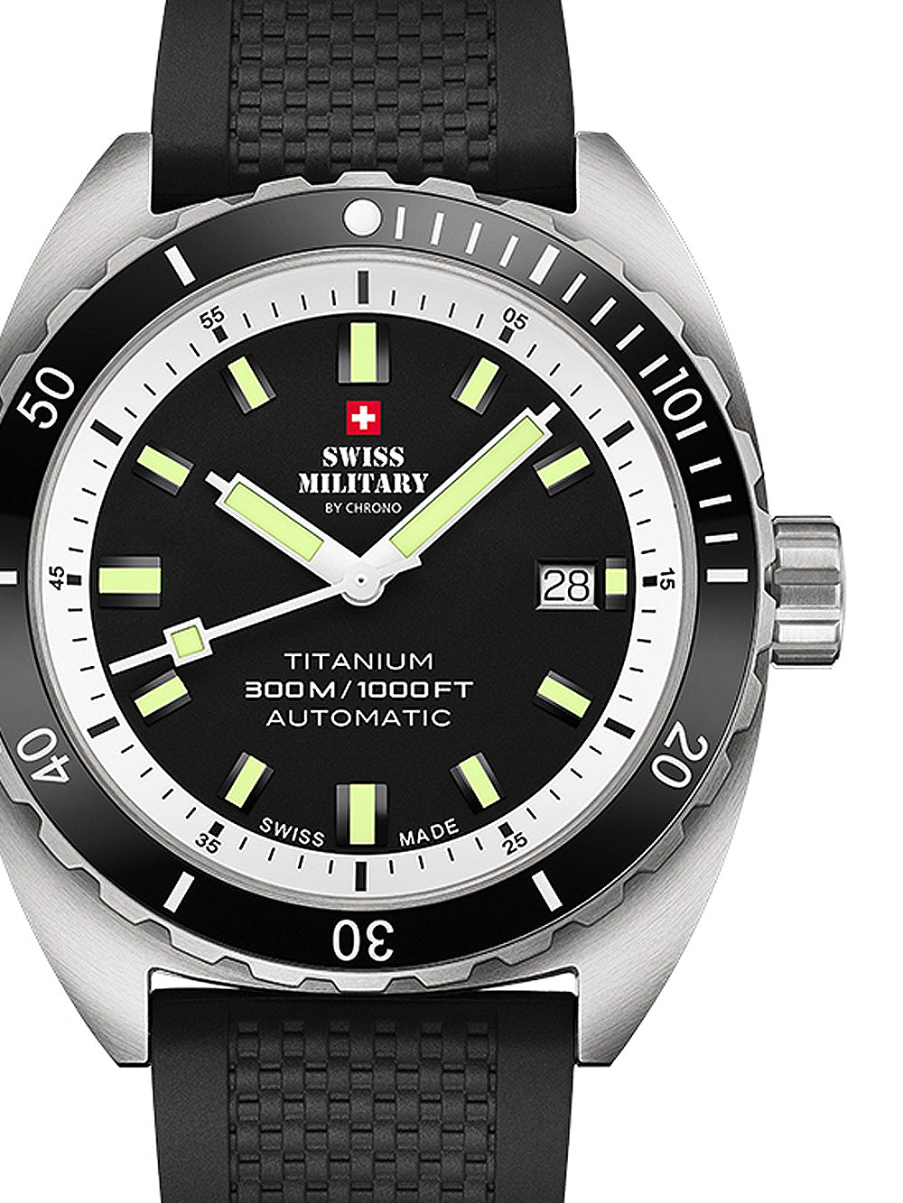 Swiss Military SMA34100.07 Diver Titanium Automatic vyriškas laikrodis 42mm 30ATM