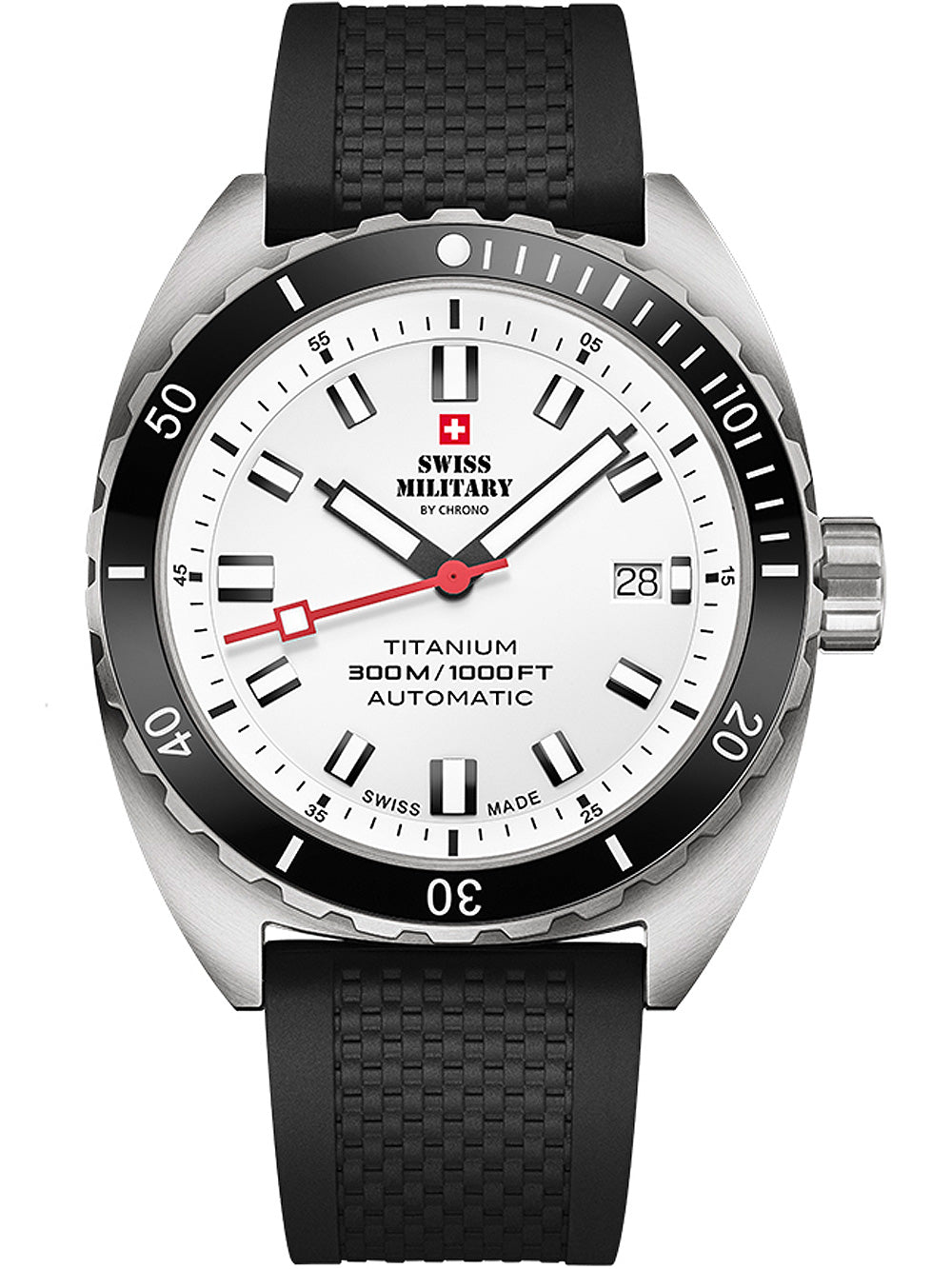 Swiss Military SMA34100.08 Diver Titanium Automatic vyriškas laikrodis 42mm 30ATM