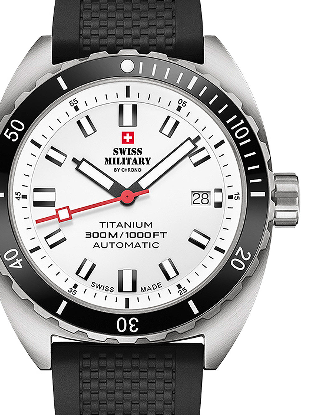 Swiss Military SMA34100.08 Diver Titanium Automatic vyriškas laikrodis 42mm 30ATM