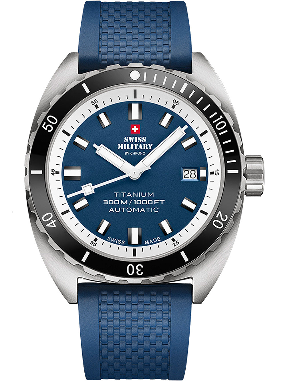 Swiss Military SMA34100.09 Diver Titanium Automatic vyriškas laikrodis 42mm 30ATM