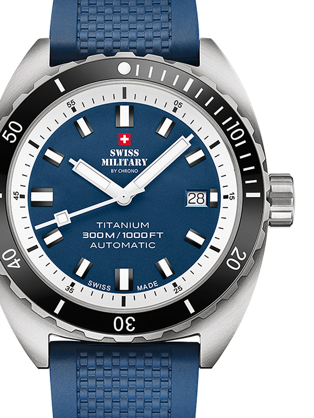 Swiss Military SMA34100.09 Diver Titanium Automatic vyriškas laikrodis 42mm 30ATM