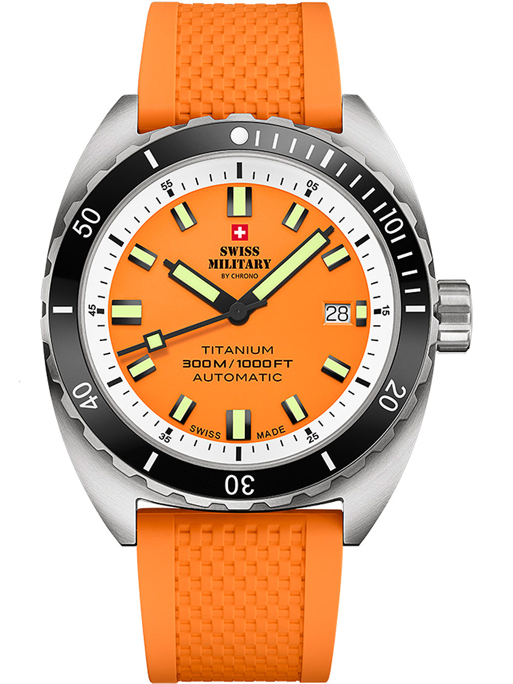 Swiss Military SMA34100.10 Diver Titanium Automatic vyriškas laikrodis 42mm 30ATM