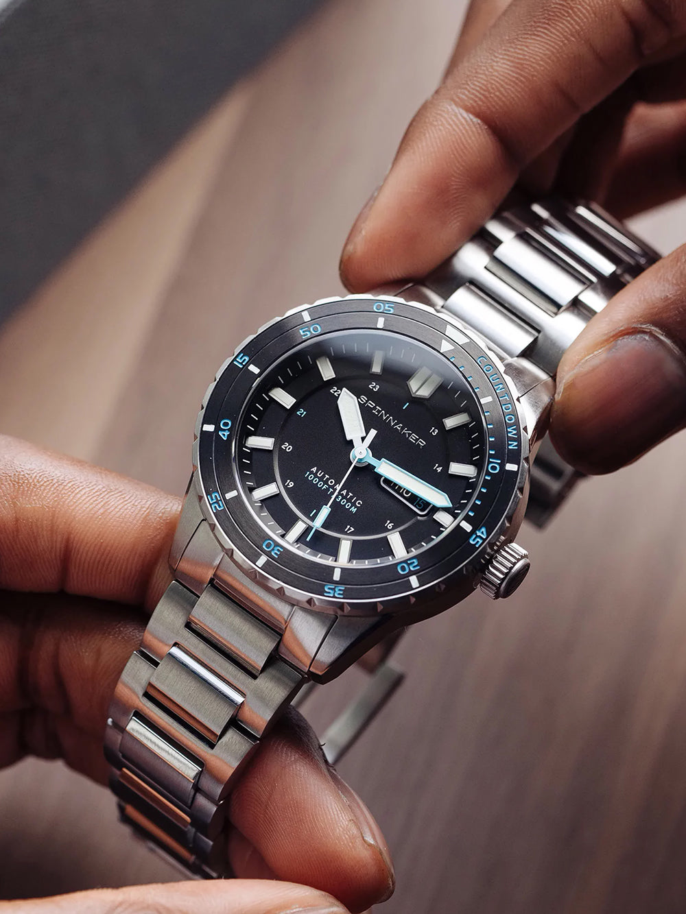 Spinnaker SP-5099-22 vyriškas laikrodis Hass Automatic Diver 43mm 30ATM