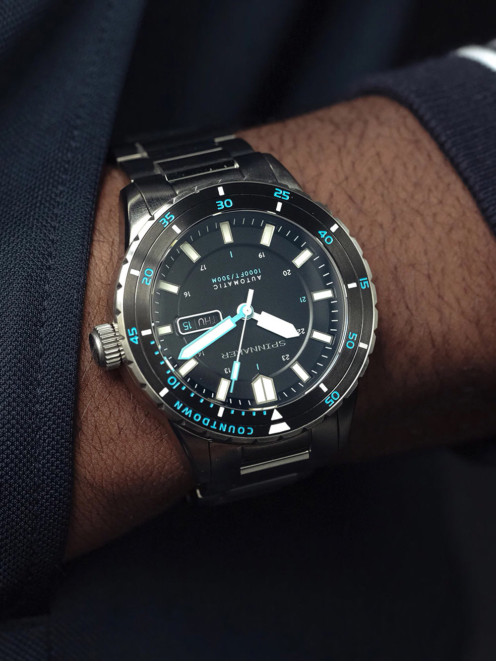Spinnaker SP-5099-22 vyriškas laikrodis Hass Automatic Diver 43mm 30ATM