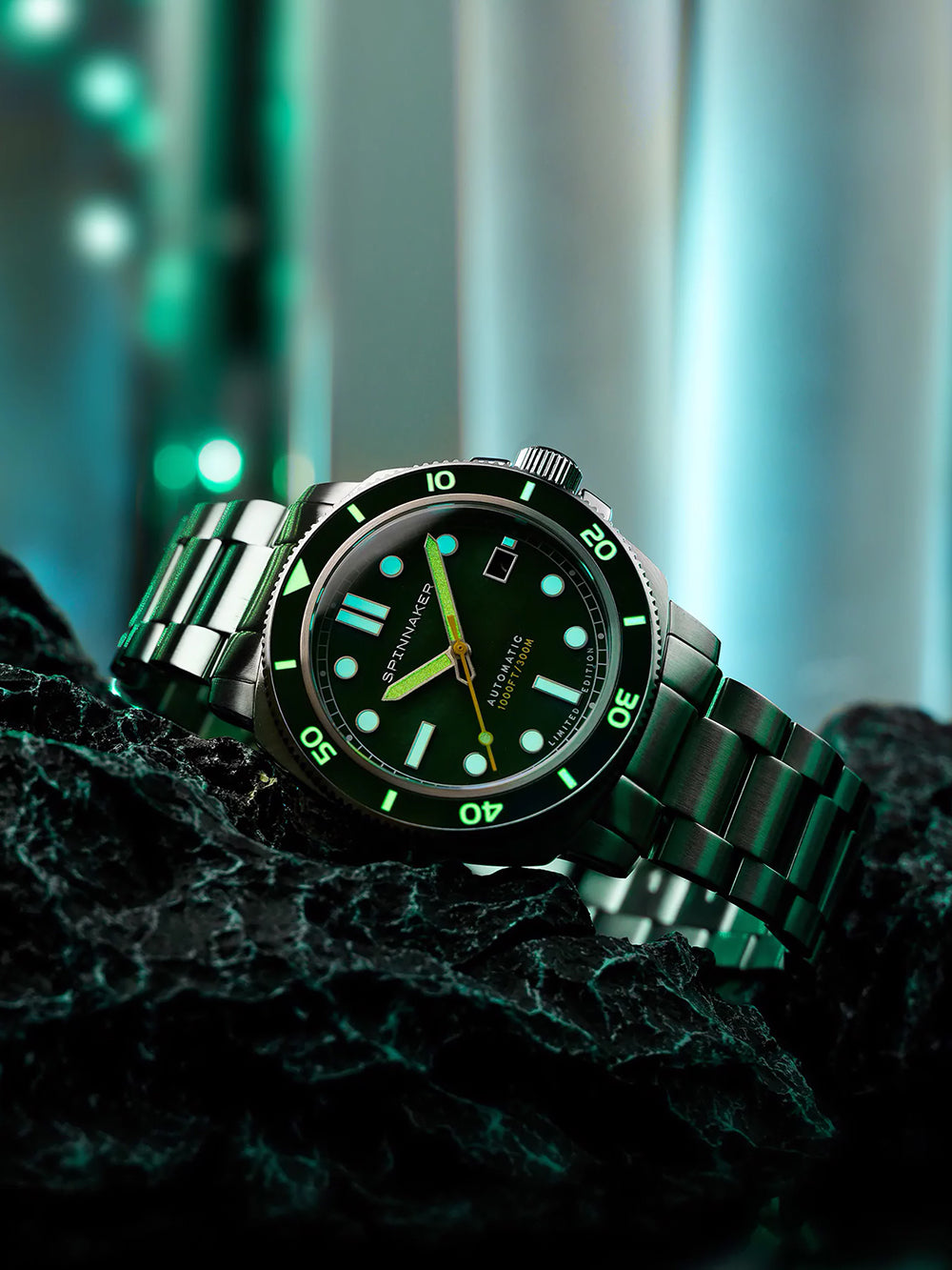 Spinnaker SP-5106-33 vyriškas laikrodis Hull Automatic Pearl Diver Limited 42mm 30ATM