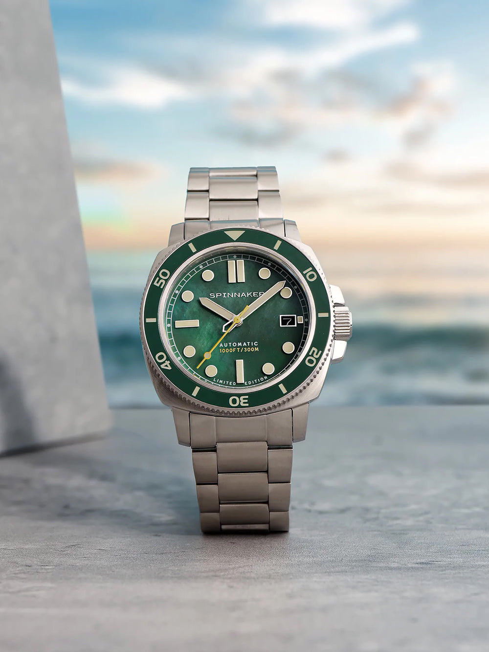 Spinnaker SP-5106-33 vyriškas laikrodis Hull Automatic Pearl Diver Limited 42mm 30ATM
