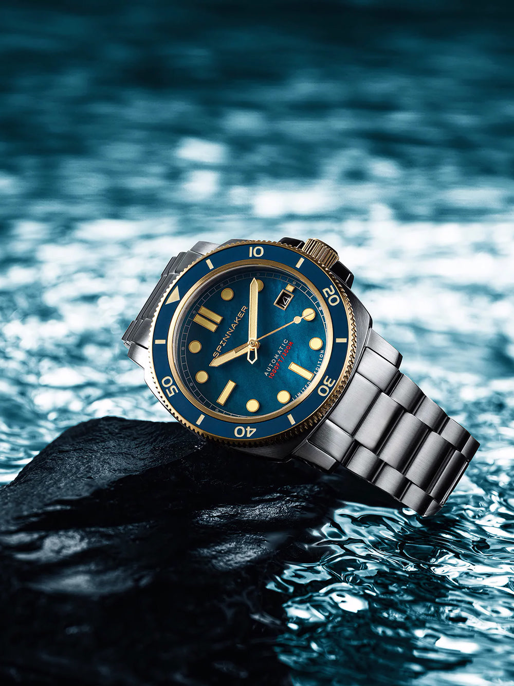 Spinnaker SP-5106-44 vyriškas laikrodis Hull Automatic Pearl Diver Limited 42mm 30ATM