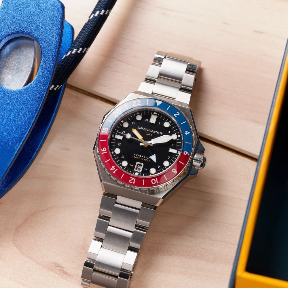 Spinnaker SP-5119-44 Dumas Automatic GMT vyriškas laikrodis 44mm 30ATM