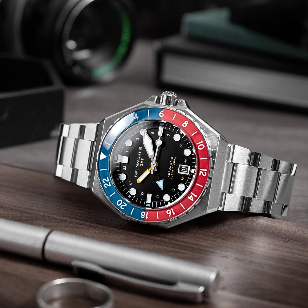 Spinnaker SP-5119-44 Dumas Automatic GMT vyriškas laikrodis 44mm 30ATM