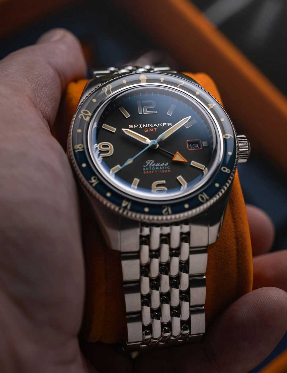 Spinnaker SP-5120-11 vyriškas laikrodis Fleuss GMT Automatic Set 43mm 15ATM