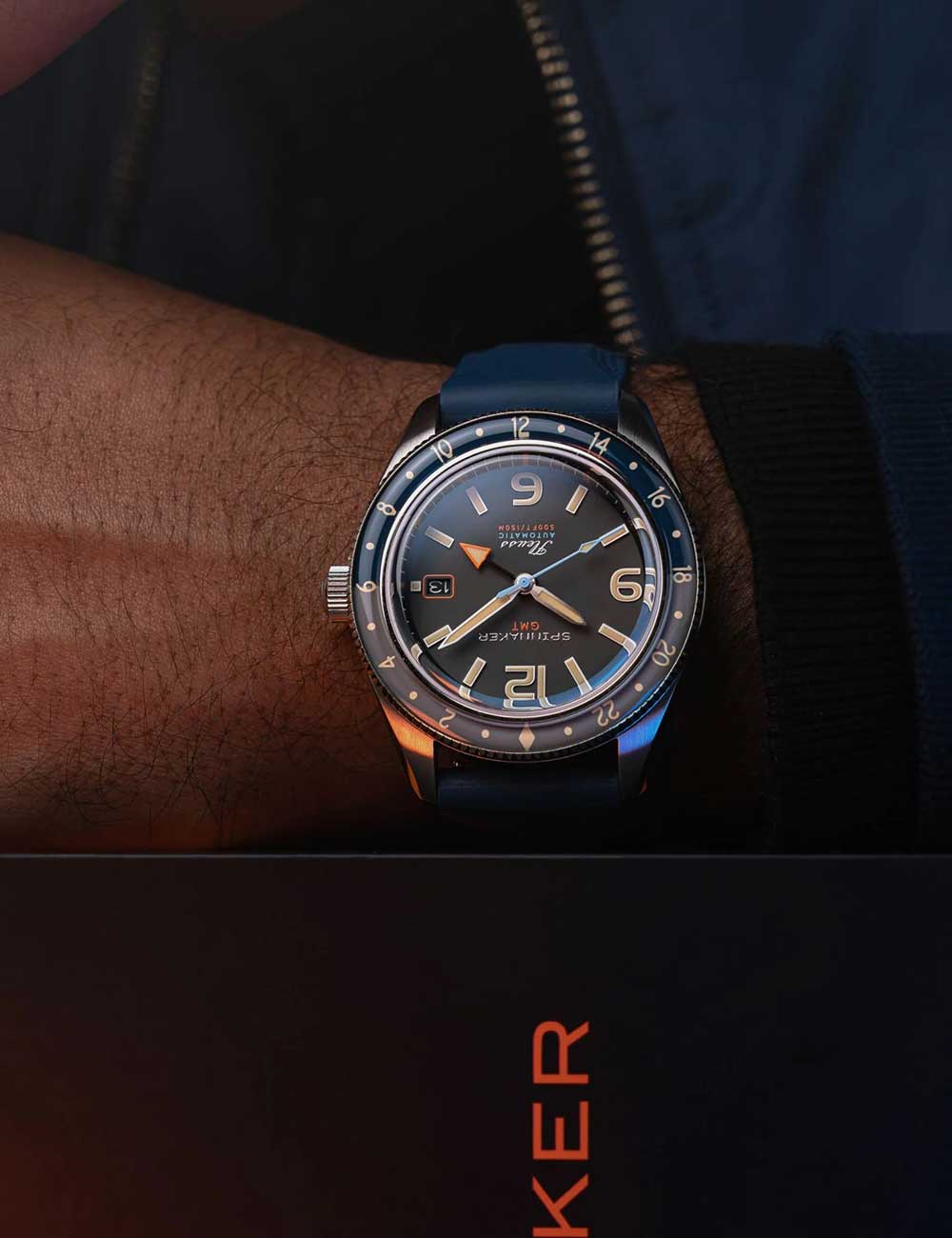 Spinnaker SP-5120-11 vyriškas laikrodis Fleuss GMT Automatic Set 43mm 15ATM