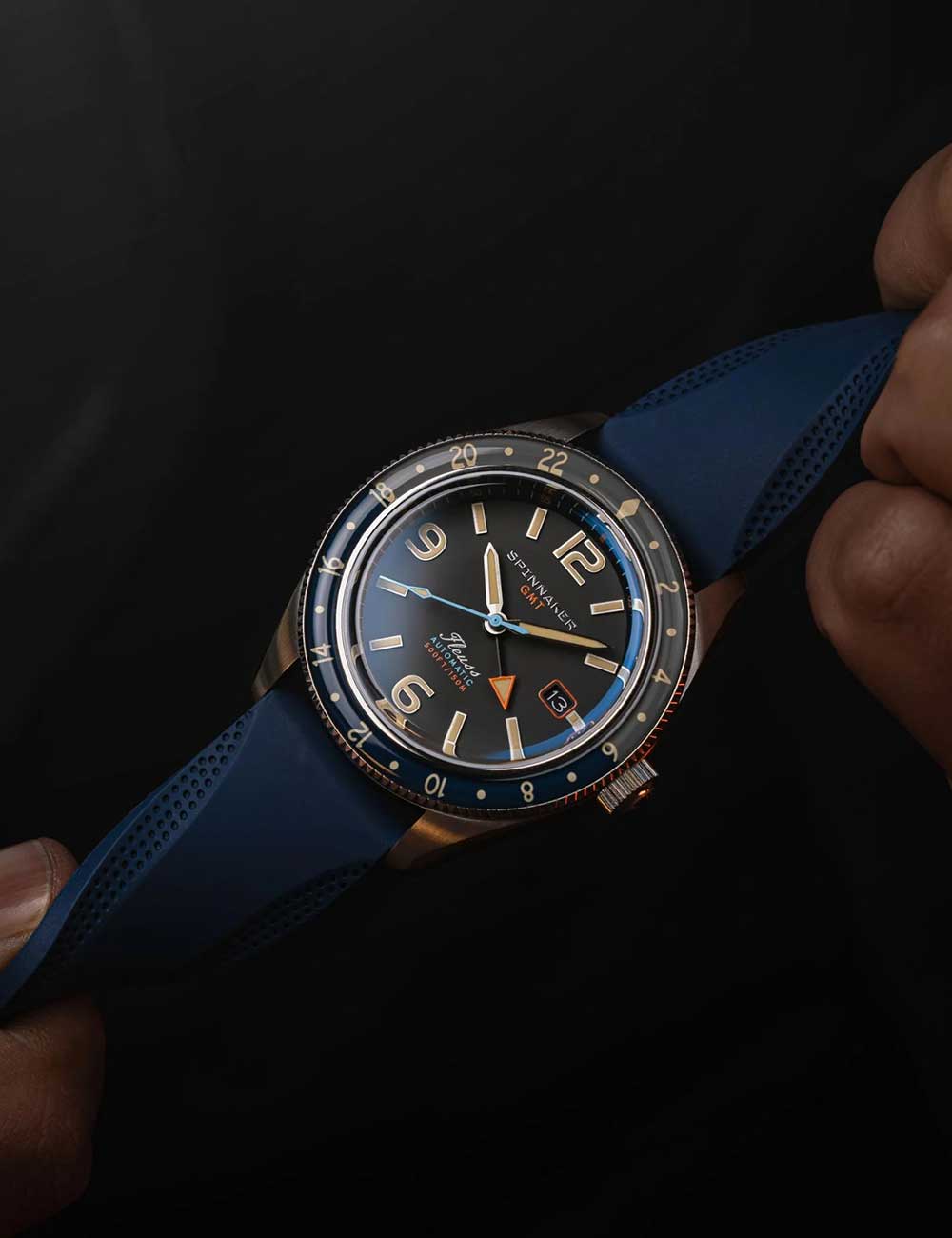 Spinnaker SP-5120-11 vyriškas laikrodis Fleuss GMT Automatic Set 43mm 15ATM