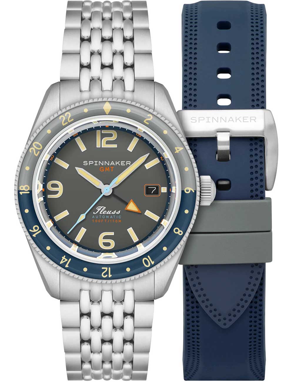 Spinnaker SP-5120-11 vyriškas laikrodis Fleuss GMT Automatic Set 43mm 15ATM