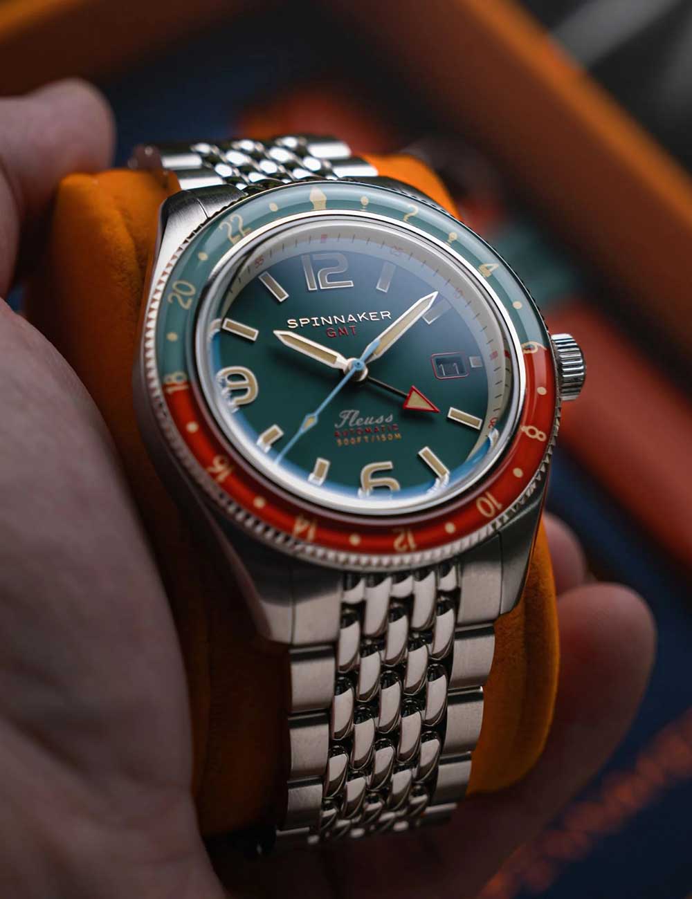 Spinnaker SP-5120-33 vyriškas laikrodis Fleuss GMT Automatic Set 43mm 15ATM