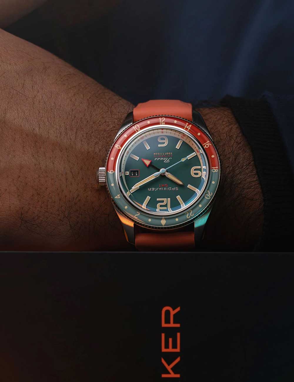 Spinnaker SP-5120-33 vyriškas laikrodis Fleuss GMT Automatic Set 43mm 15ATM