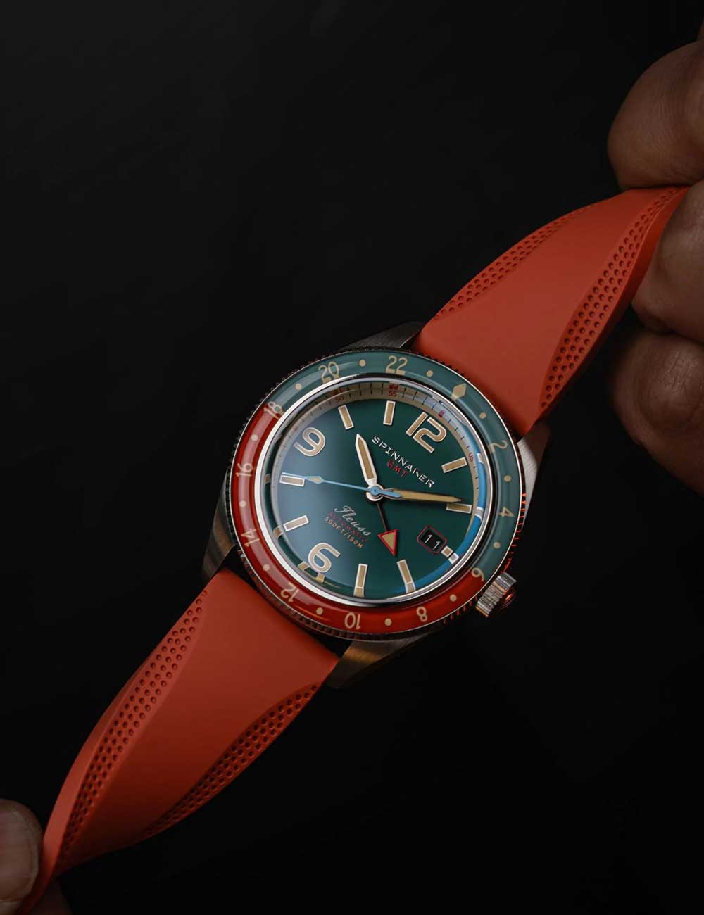Spinnaker SP-5120-33 vyriškas laikrodis Fleuss GMT Automatic Set 43mm 15ATM
