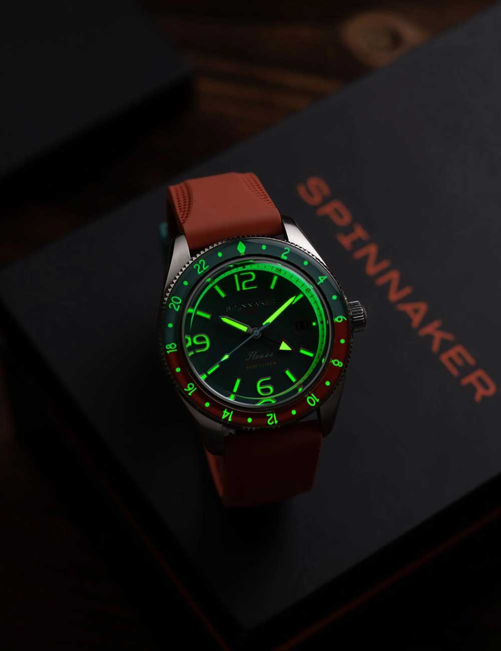 Spinnaker SP-5120-33 vyriškas laikrodis Fleuss GMT Automatic Set 43mm 15ATM