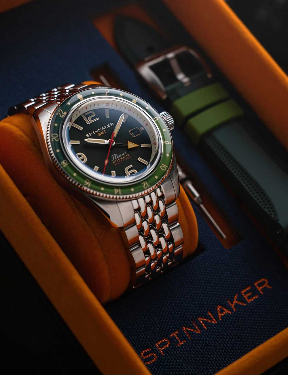 Spinnaker SP-5120-44 vyriškas laikrodis Fleuss GMT Automatic Set 43mm 15ATM