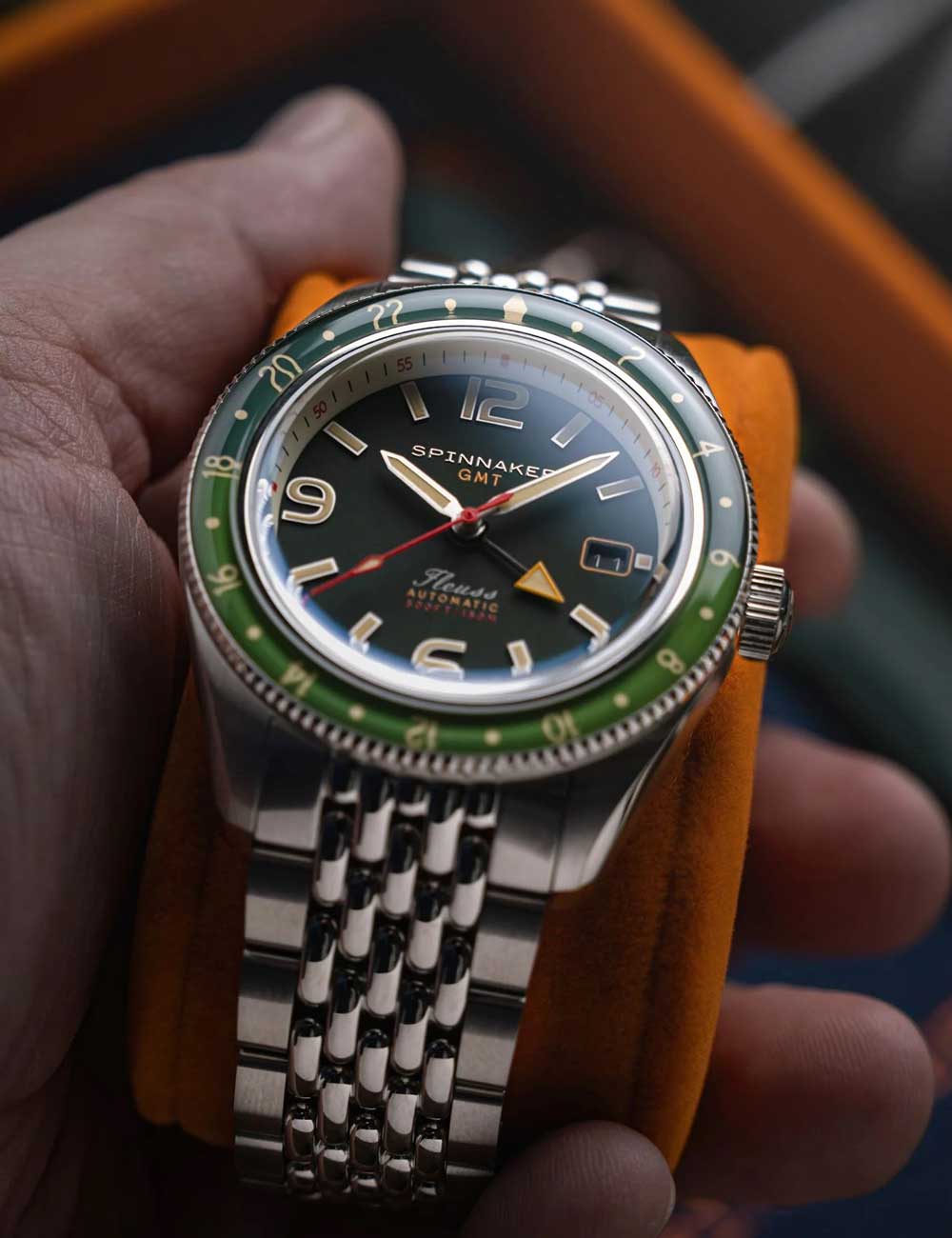 Spinnaker SP-5120-44 vyriškas laikrodis Fleuss GMT Automatic Set 43mm 15ATM