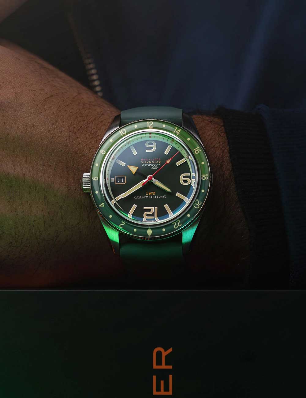Spinnaker SP-5120-44 vyriškas laikrodis Fleuss GMT Automatic Set 43mm 15ATM