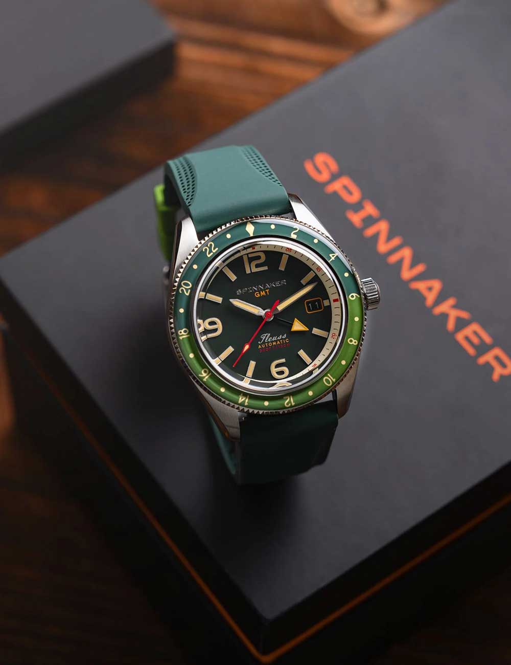 Spinnaker SP-5120-44 vyriškas laikrodis Fleuss GMT Automatic Set 43mm 15ATM