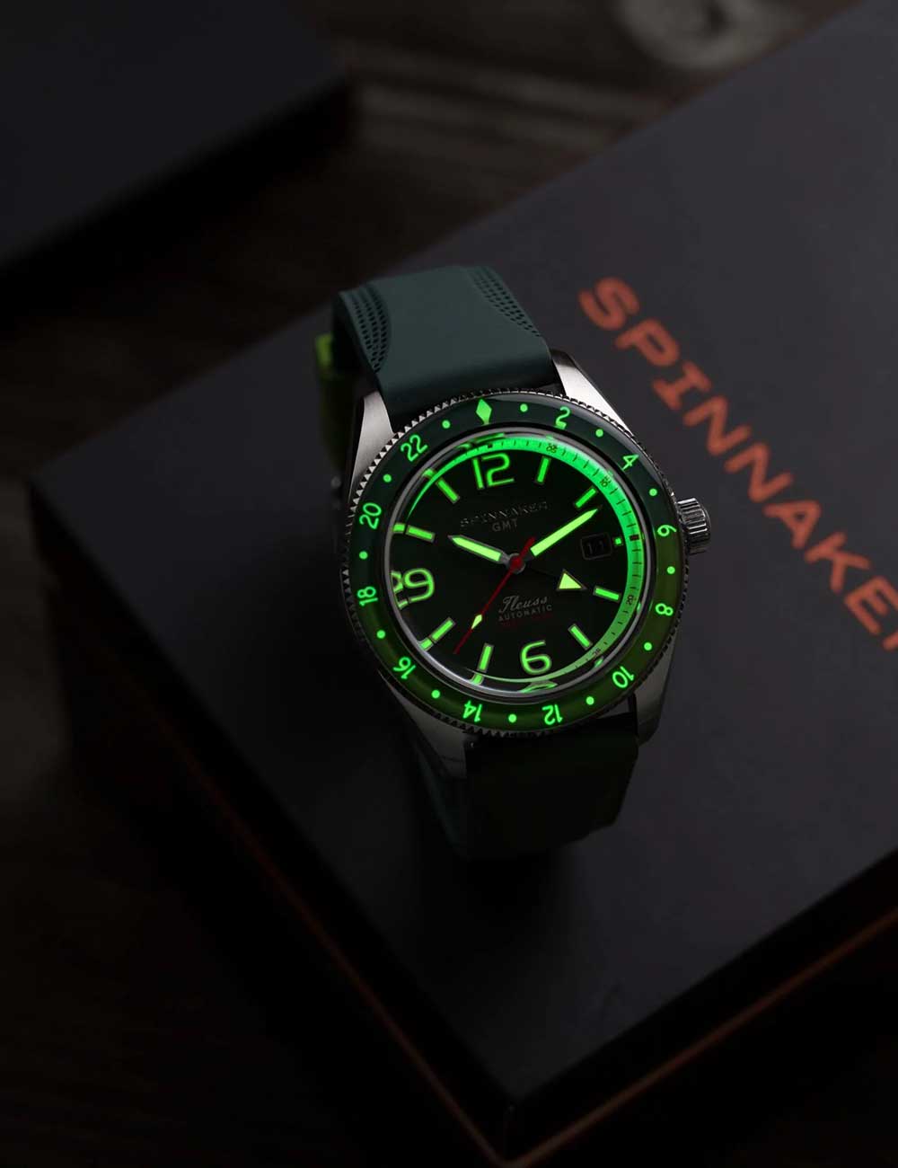 Spinnaker SP-5120-44 vyriškas laikrodis Fleuss GMT Automatic Set 43mm 15ATM