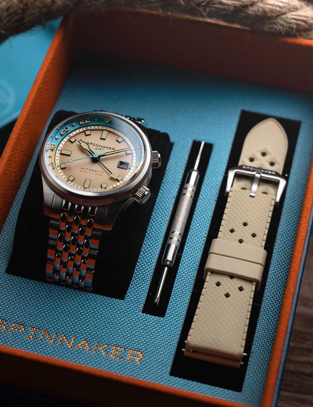 Spinnaker SP-5121-77 vyriškas laikrodis Bradner GMT Automatic 42mm 18ATM