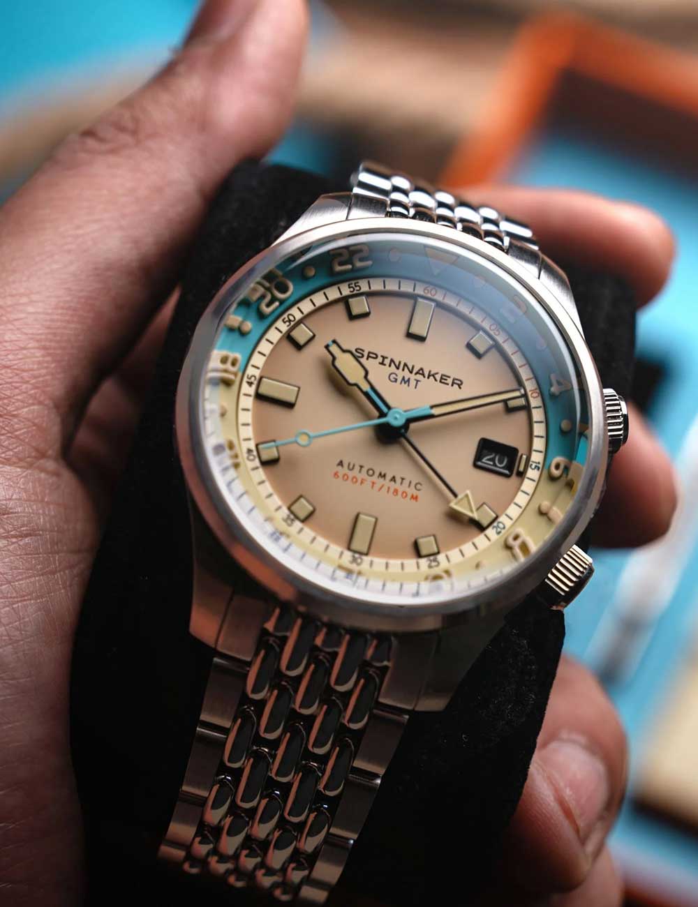 Spinnaker SP-5121-77 vyriškas laikrodis Bradner GMT Automatic 42mm 18ATM