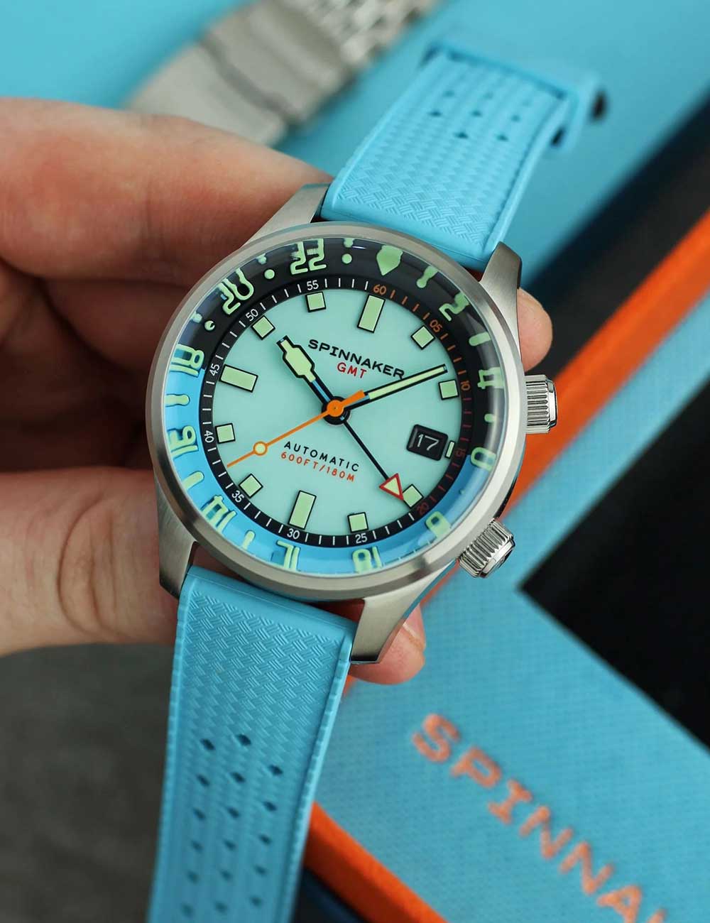 Spinnaker SP-5121-CC vyriškas laikrodis Bradner GMT Automatic 42mm 18ATM