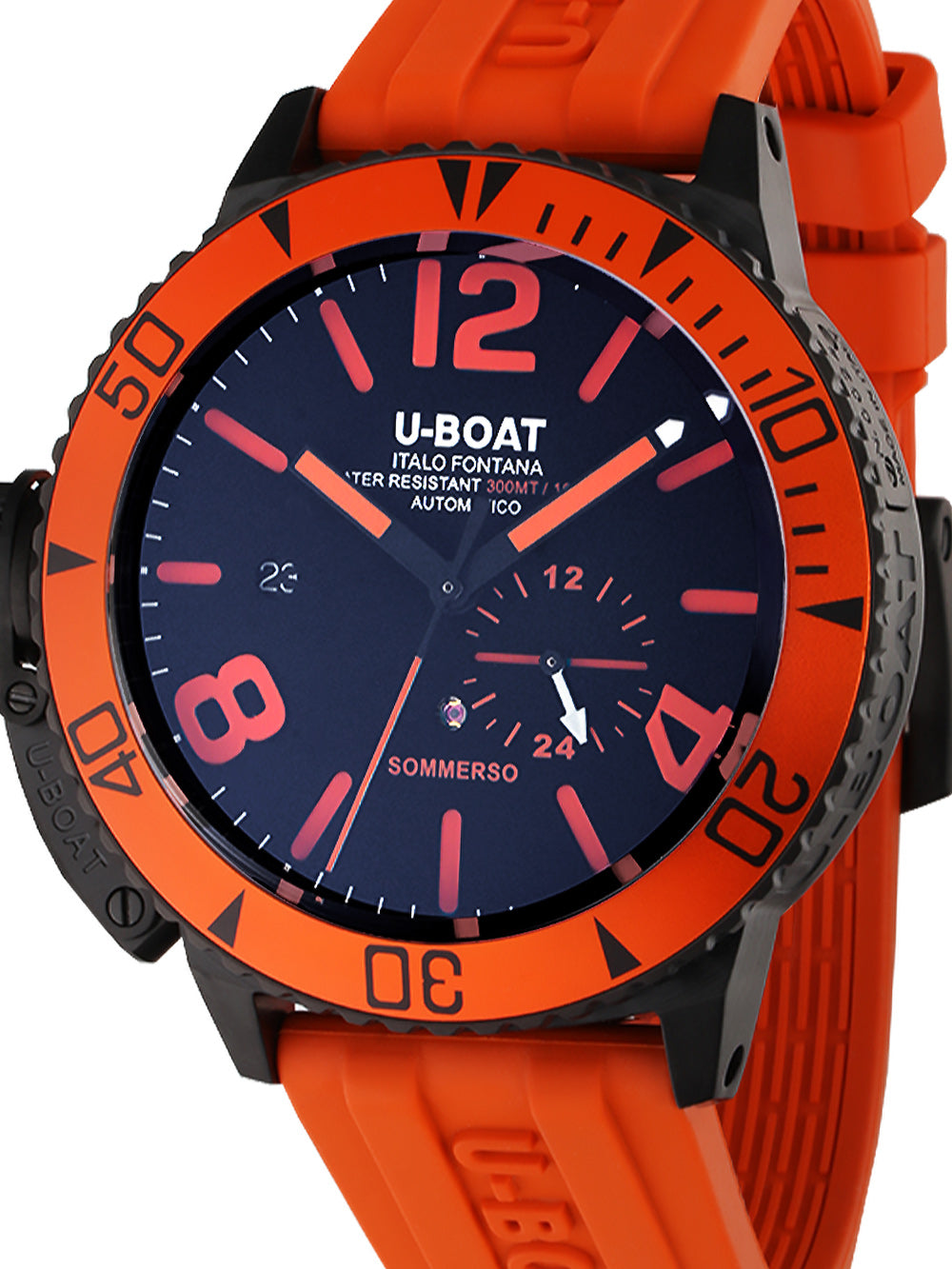 U-Boat 9543 Sommerso Orange IPB Automatic vyriškas laikrodis 46mm 30ATM