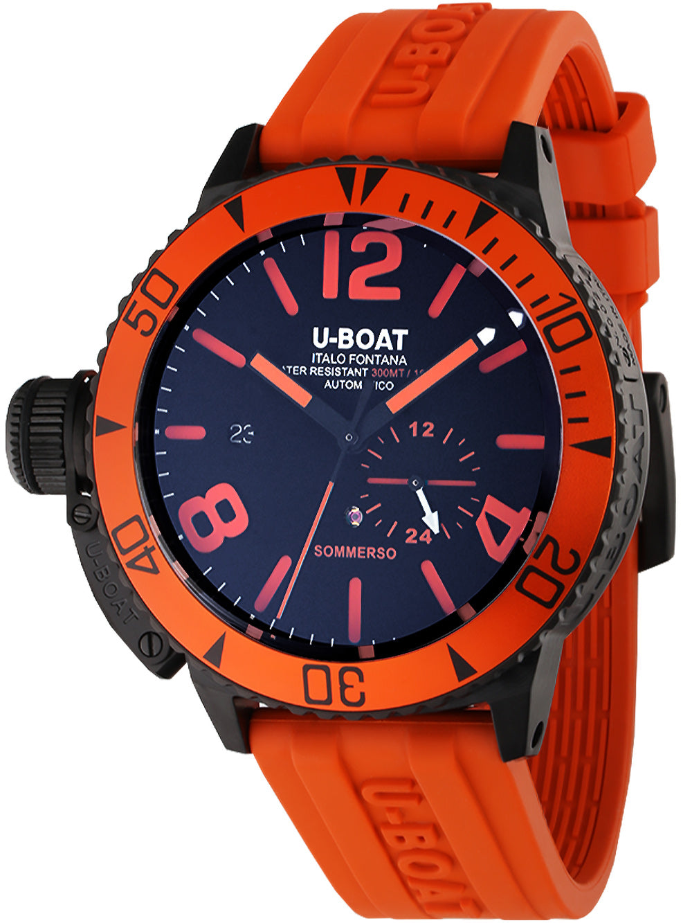 U-Boat 9543 Sommerso Orange IPB Automatic vyriškas laikrodis 46mm 30ATM