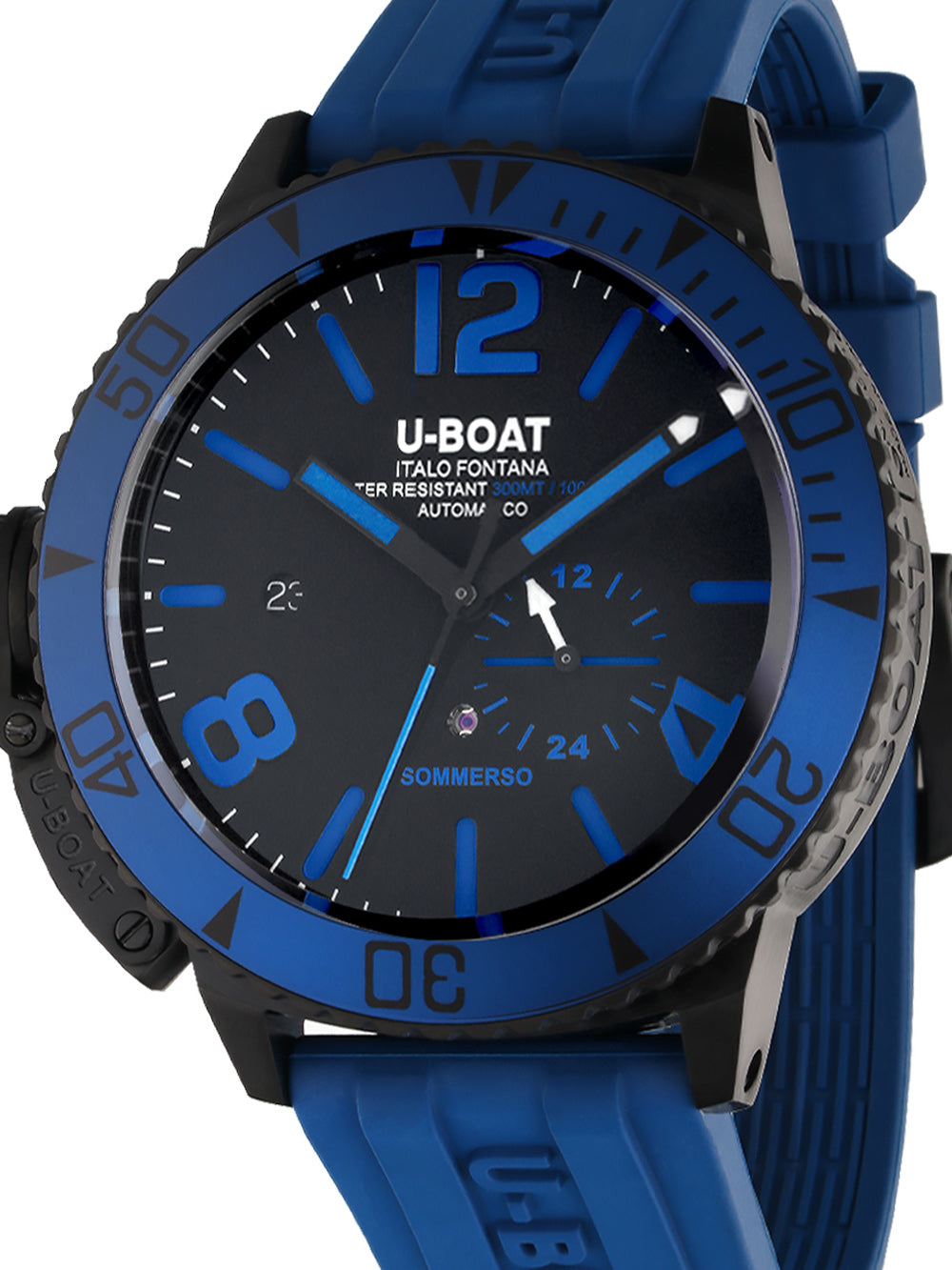 U-Boat 9669 Sommerso Blue IPB Automatic vyriškas laikrodis 46mm 30ATM