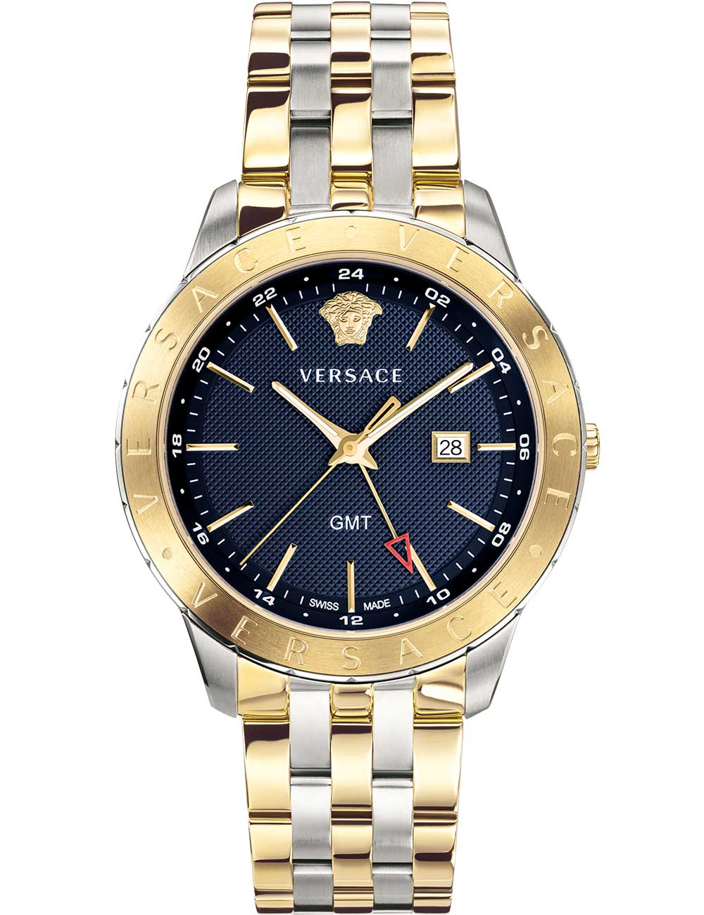 Versace VEBK01019 vyriškas laikrodis Univers Bicolor GMT 43mm 5ATM