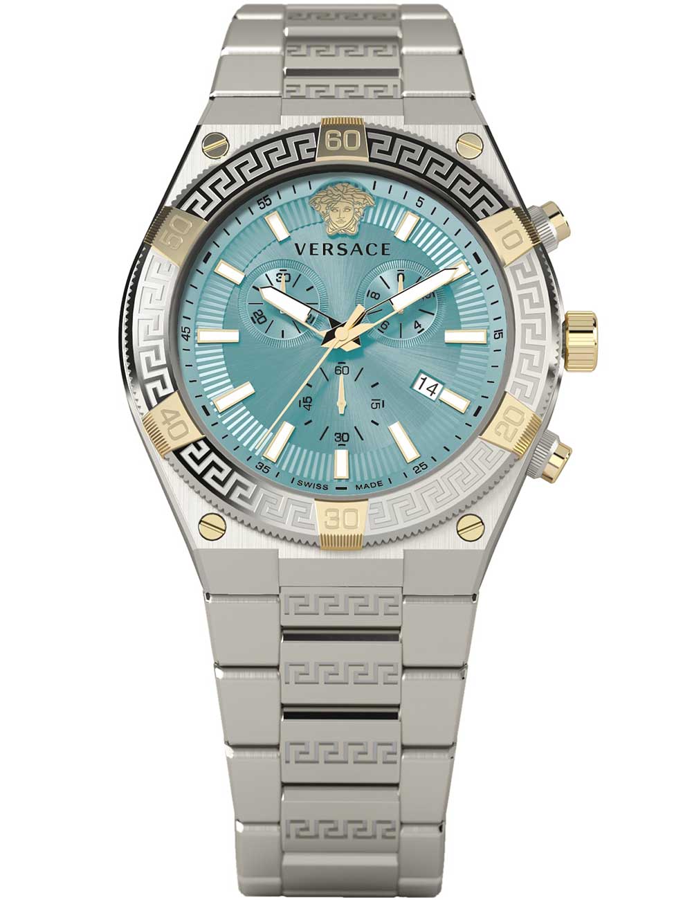 Versace VESO01223 vyriškas laikrodis Sport Greca Chrono 46mm 5ATM