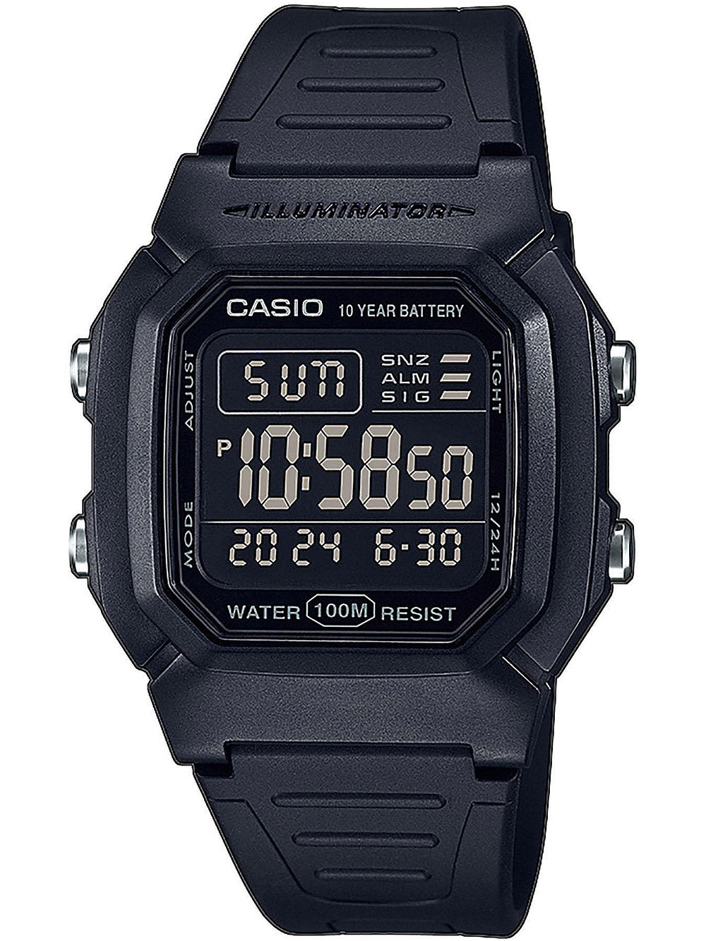 Casio W-800H-1BVES Collection vyriškas laikrodis 37mm 10ATM
